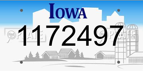 1172497 Iowa License Plate