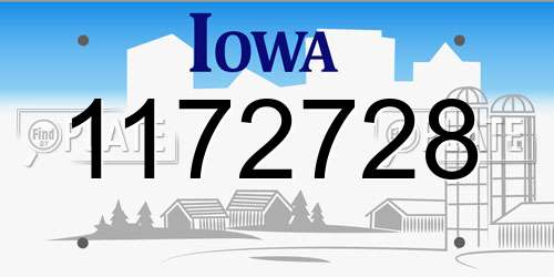 1172728 Iowa License Plate