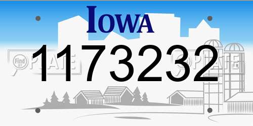 1173232 Iowa License Plate