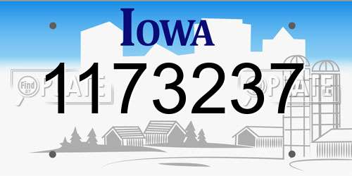 1173237 Iowa License Plate