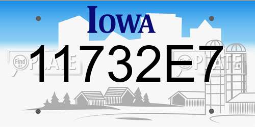11732E7 Iowa License Plate