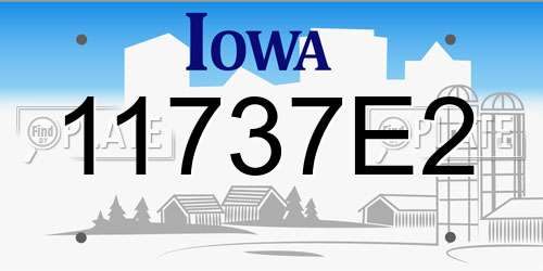 11737E2 Iowa License Plate