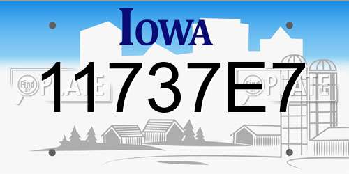 11737E7 Iowa License Plate