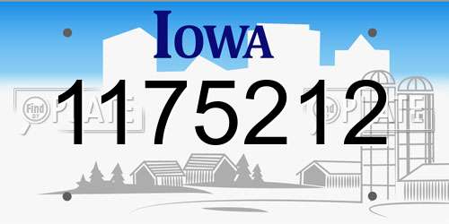 1175212 Iowa License Plate