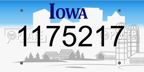 1175217 Iowa License Plate