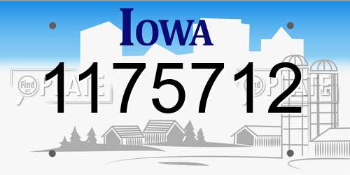 1175712 Iowa License Plate