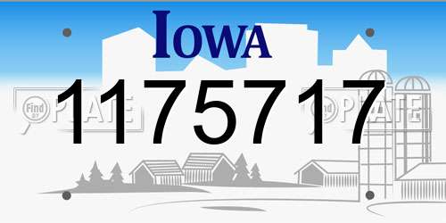 1175717 Iowa License Plate