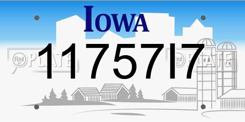 11757I7 Iowa License Plate