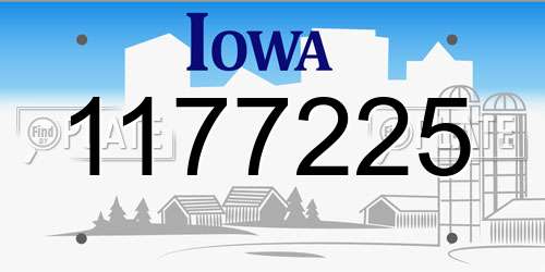 1177225 Iowa License Plate