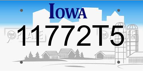 11772T5 Iowa License Plate