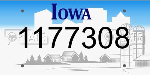 1177308 Iowa License Plate