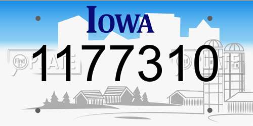 1177310 Iowa License Plate