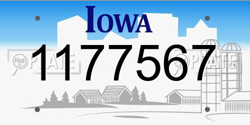 1177567 Iowa License Plate