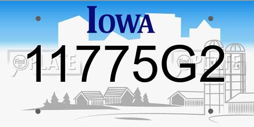 11775G2 Iowa License Plate