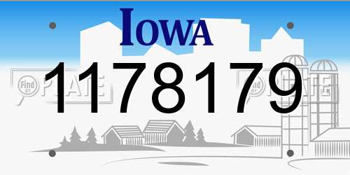 1178179 Iowa License Plate