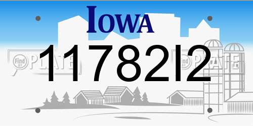 11782I2 Iowa License Plate