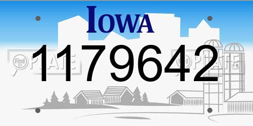 1179642 Iowa License Plate