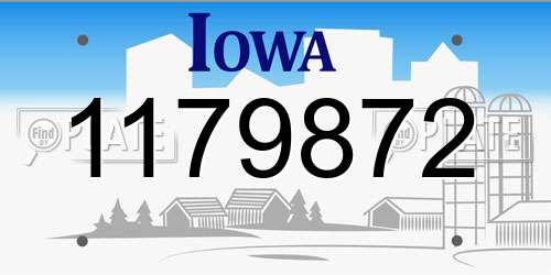 1179872 Iowa License Plate