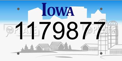 1179877 Iowa License Plate