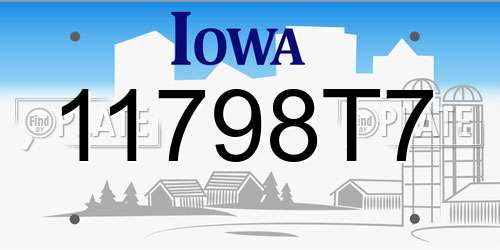 11798T7 Iowa License Plate