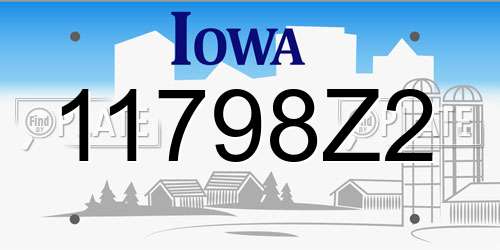 11798Z2 Iowa License Plate