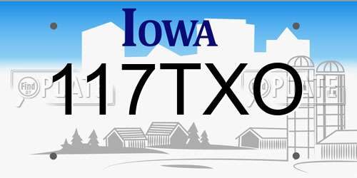 117TXO Iowa License Plate