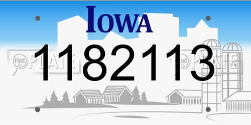 1182113 Iowa License Plate