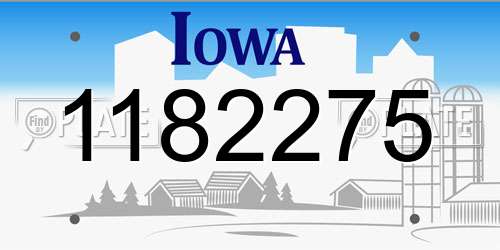 1182275 Iowa License Plate