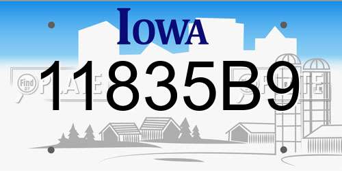 11835B9 Iowa License Plate