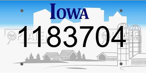 1183704 Iowa License Plate