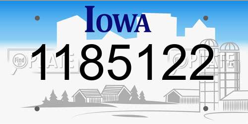 1185122 Iowa License Plate