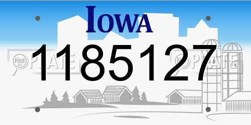 1185127 Iowa License Plate