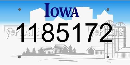 1185172 Iowa License Plate