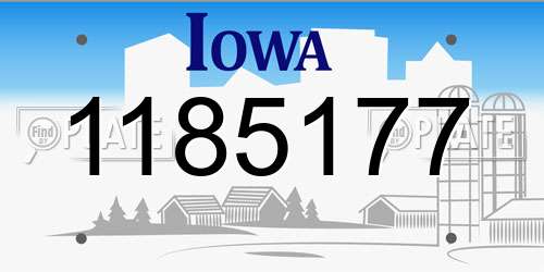 1185177 Iowa License Plate
