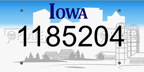 1185204 Iowa License Plate