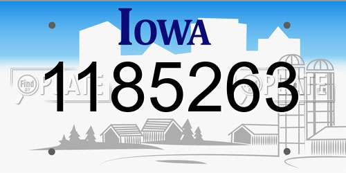 1185263 Iowa License Plate