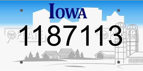1187113 Iowa License Plate