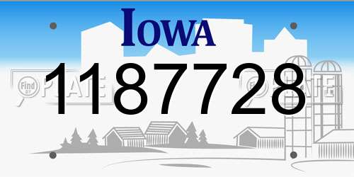 1187728 Iowa License Plate
