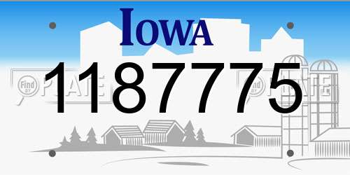 1187775 Iowa License Plate