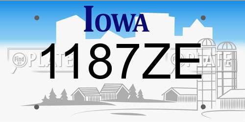 1187ZE Iowa License Plate