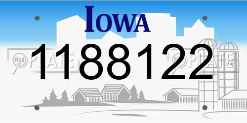 1188122 Iowa License Plate