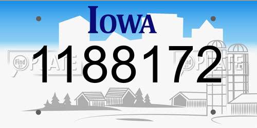 1188172 Iowa License Plate