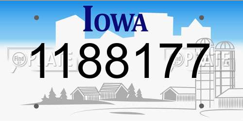 1188177 Iowa License Plate