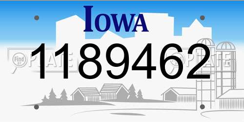 1189462 Iowa License Plate