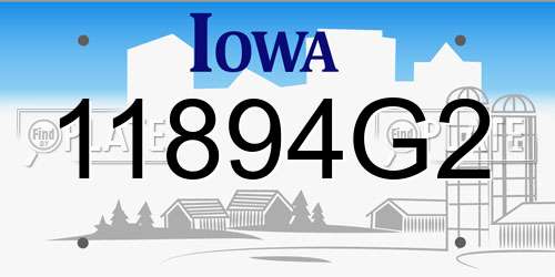 11894G2 Iowa License Plate