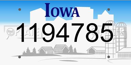 1194785 Iowa License Plate