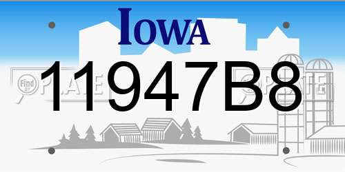 11947B8 Iowa License Plate