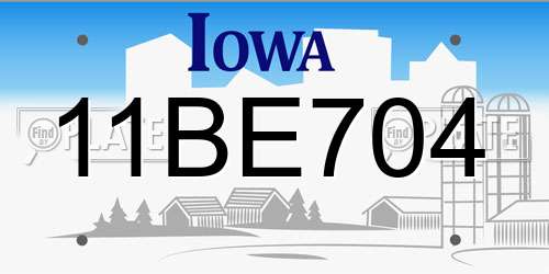 11BE704 Iowa License Plate