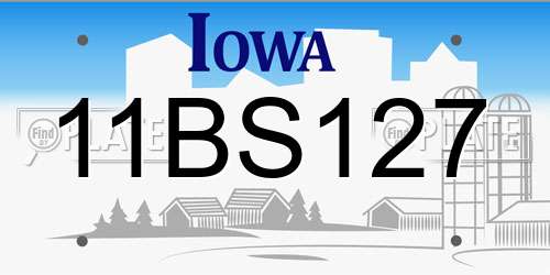 11BS127 Iowa License Plate