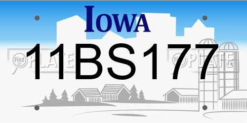 11BS177 Iowa License Plate
